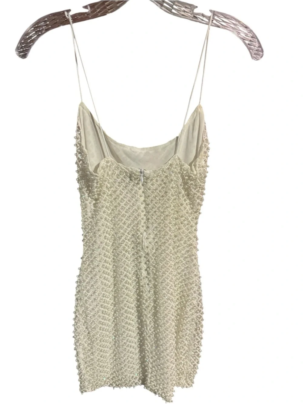 Oh Polly Drop a Glint White Embellished Mini Dress - Picture 5 of 6